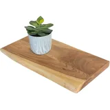 SAM Steckboard mit Baumkante Wandregal Akazie massiv naturfarben lackiert 50 x 20 Amanda - Beige