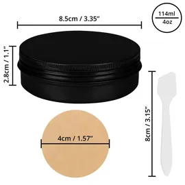 Belle Vous 24 Stk 114 ml Runde Aluminium Döschen - Schwarze Metalldosen mit Deckel und Schraubverschluss - Kleine Dosen zum Befüllen für Reisen - Schwarz
