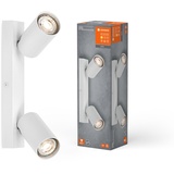 LEDVANCE LED SPOT OCTAGON 2 x 3,4W, GU10, weiß, 2.700K Farbtemperatur, warmweiße Lichtfarbe, zeitloses Design, austauschbare LED-Lampe, ideal für Innenräume, CRI 90, verstellbare Köpfe