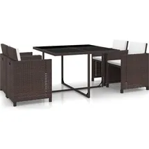 vidaXL Garten-Essgruppe 5-tlg. Tisch 109 x 109 cm braun