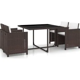 vidaXL Garten-Essgruppe 5-tlg. Tisch 109 x 109 cm braun