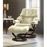 Stressless Relaxsessel STRESSLESS "Reno" Sessel Gr. Leder PALOMA, Classic Base Wenge, Relaxfunktion-Drehfunktion-PlusTMSystem-Gleitsystem, B/H/T: 75cm x 96cm x 75cm, beige (vanilla paloma) mit Classic Base, Größe S, M & L, Gestell Wenge