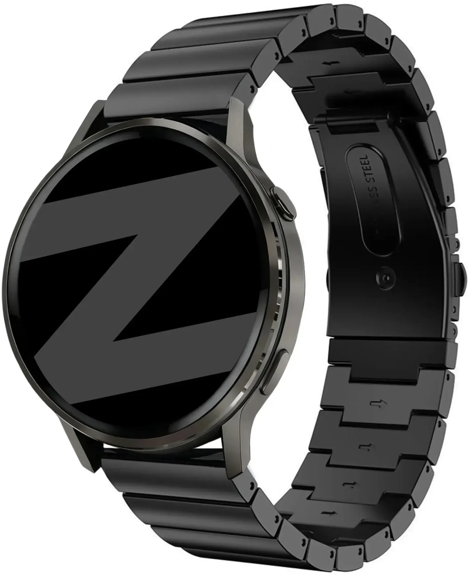 Bandz Garmin Approach J1 Armband Stahl 'One Bead' für Garmin Approach J1 - Schwarz - Butterfly-Verschluss