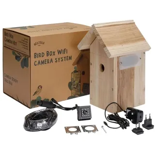 Nistkasten mit Kamera - 1440p HD WiFi Outdoor Nistkasten | Nistkasten für Meisen, Rotkehlchen und Spatzen | Nistkästen an Baum, Zaun oder Haus befestigt | Idealer Nistkasten für Meisen - NESTERA
