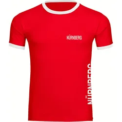 multifanshop Kontrast T-Shirt - Nürnberg - Brust & Seite - Druck weiß - Männer