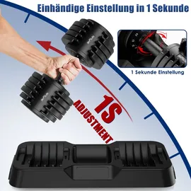DH FitLife FitLife Verstellbare Hanteln 4 bis 25 kg mit 10 Gewichtsstufen schwarz