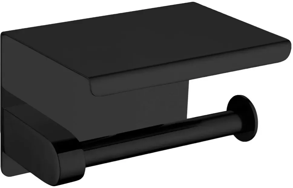 Neuesbad Serie 20 Wandmontage Papierhalter mit Deckel, schwarz matt, Material Messing NB1DEADRN2211