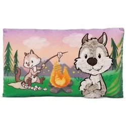 NICI 49954 Kissen Wolf Winny & Streifenhörnchen Jojo 43 x 25 cm