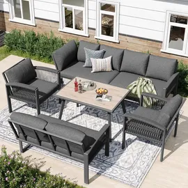 stilvora Garten-Lounge-Set 8-tlg. Grau