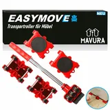 MAVURA Möbelrolle EasyMove Möbelheber Möbelroller Möbel Transportroller Set, (Extrem belastbar bis 300 kg - Kinderleichtes Möbelrücken auch ohne Hilfe) rot