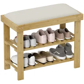 Homcom Schuhbank 60 x 49 x 29 cm offen / cremeweiß