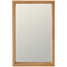 Tikamoon Spiegel Badezimmerspiegel Wandspiegel mit Rahmen aus Eichenholz 70x45 cm