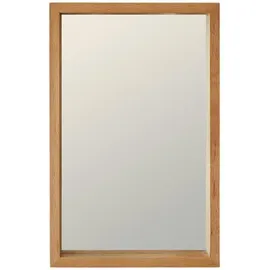 Tikamoon Spiegel Badezimmerspiegel Wandspiegel mit Rahmen aus Eichenholz 70x45 cm