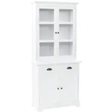 vidaXL Vitrinenschrank mit 4 Türen MDF Kiefer 80x40x180 cm