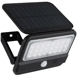GLOBO Wandlampe mit Bewegungsmelder LED Solarleuchte Haustürlampe Fassadenleuchte Gartenlampe, 1x LED 400lm neutralweiß, BxH 14,4x10,4 cm