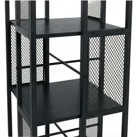 Mendler Bücherregal 147 x 40 x 40 cm Schwarz