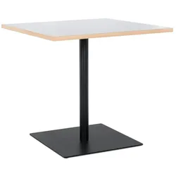 Kadima Design Quadratischer Tisch, 80 cm, Holz & Metall, Ideal für Gastronomie, Weiß-Schwarz