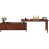 Schreibtisch HOME AFFAIRE Luven, aus Massivholz, braun (dunkelbraun), B:170cm H:76cm T:60cm, Tische, in 2 Breiten, variable Nutzung als Schreibtisch oder Eckschreibtisch