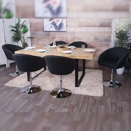 Mendler Esszimmerstuhl HWC-F19, Küchenstuhl Stuhl Drehstuhl Loungesessel, drehbar höhenverstellbar - Stoff/Textil anthrazit