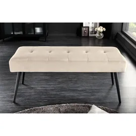Riess-Ambiente Sitzbank BOUTIQUE - 100cm champagner Samt schwarze Metallbeine