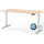 assmann büromöbel ASSMANN Elektrisch höhenverstellbarer Kinderschreibtisch JUNIOR Curved Kiesel Weiß, Memoryfunktion, Kollisionsschutz, 2-fach-Motorik - Weiß/Beige