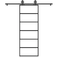 vidaXL Schiebetür mit Beschlag 76x205 cm ESG-Glas & Aluminium