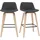 miliboo Barhocker dunkelgrauer Stoff 65 cm (2er-Set) NONIE