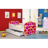 Luxusbetten24 Kinderbett Luna mit Stauraum und verschiedenen Motiven 140x70 Hearts