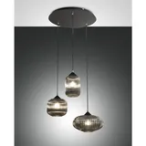 Fabas Luce Nordal 3-flg. E27 200 cm schwarz/grau transparent