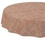 Tischdecke abwaschbar Tischtuch Tafeldecke Tischwäsche Leinen Baumwolle Leinenoptik Wasserdicht Pflegeleicht Fleckenschutz Rund 100cm Rot
