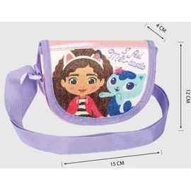 gabby's dollhouse Umhängetasche Kindertasche für Mädchen mit Motivdruck - Lila