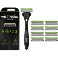 Wilkinson SWORD - Hydro 3 Rasierer für Männer | Feuchtigkeitsspendendes Gel | Rasierer + 9 Rasierklingen