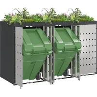 VidaXL Wagenmüllbehälter für 3 Behälter Anthrazit