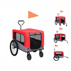 vidaXL Hunde-Transportbox 2-in-1 Tier-Fahrradanhänger und Jogger Rot und Grau rot
