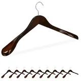 Relaxdays 20 x Anzug Kleiderbügel dunkelbraun