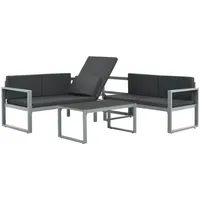 vidaXL Garten-Lounge-Set 3-tlg. schwarz 44448