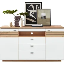 Lomadox Sideboard 175 x 0 x 0 cm weiß mit Eiche / weiß