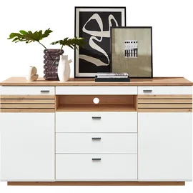 Lomadox Sideboard 175 x 0 x 0 cm weiß mit Eiche / weiß