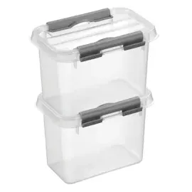 SUNWARE Aufbewahrungsbox Q-line 0,8 Liter, mit Deckel, transparent