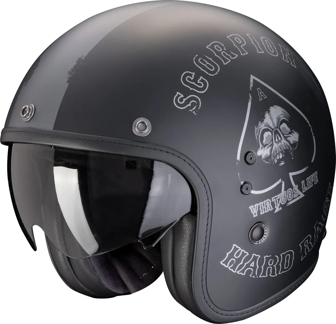 Scorpion Belfast Evo Spade, casque à réaction - Mat Noir/Argent - S