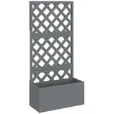 vidaXL Blumenkasten mit Rankgitter Grau 65x33x135 cm WPC