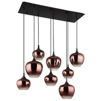 GLOBO Pendelleuchte Hängelampe Esszimmerleuchte Glas kupfer schwarz-matt Wohnzimmer