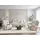 Beliani Sofa Set elektrisch verstellbar 6-Sitzer BERGEN Samtstoff Sandbeige mit Usb-anschluss