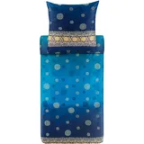 BASSETTI PALLAVICINO Bettwäsche + 1 Kissenhülle aus 100% Baumwollsatin in der Farbe Blau B1, Maße: 135x200 + 1 K 80x80 cm - 9329899