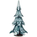 Dregeno Erzgebirge Massivholzbaum 9 cm grün/weiß