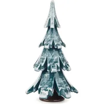 Dregeno Erzgebirge Massivholzbaum 9 cm grün/weiß