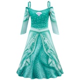 Lito Angels Meerjungfrau Prinzessin Arielle Kostüm Kleid Verkleidung für Mädchen Kinder, Größe 10-11 Jahre 146, Grün