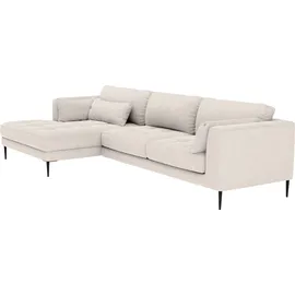TRENDMANUFAKTUR Ecksofa TRENDMANUFAKTUR "Luzi, wahlweise mit Schlaffunktion & Bettkasten., L-Form", beige, B:280cm H:80cm T:168cm, 92% Polyester, 8% Nylon, Sofas, Ecksofa, Designsofa mit tollem Sitzkomfort, Metallfüße schwarz, Breite 280 cm