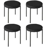 Homcom 4er-Set Esszimmerhocker Esszimmerstühle Küchenstuhl Stahl Schwarz