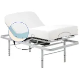 Geriafy – Lattenrost elektrisch verstellbar mit 20 cm viscoelastischer Tencel-Matratze | Frisches und weiches Gewebe | Mit verstellbaren Beinen in der Höhe (90x190 cm, Kabelsteuerung)